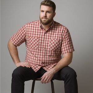 paper denim and cloth Men’s Check Button Up Shirt Size 4X